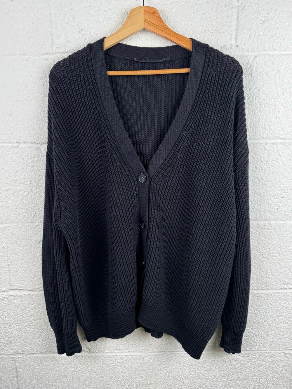 Jenni Kayne Cotton Cocoon Cardigan Black Organic Cotton Sweater M